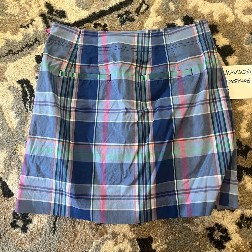 Ralph Lauren Polo Madras Blue Plaid Golf Skort Size 0 - Picture 3 of 3